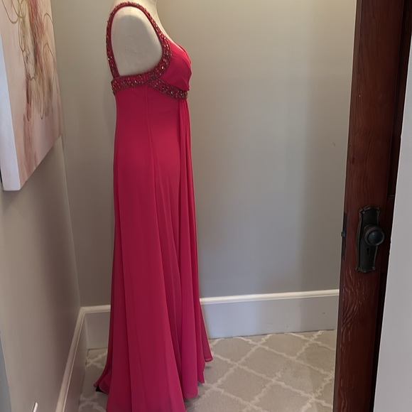 Sue Wong fuchsia full length evening gown with beading - Picture 7 of 13